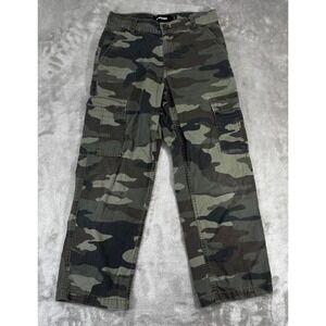 RSQ Cargo Pants Boys Size 10 Green Camo Excellent Loose Fit Ripstop Utility